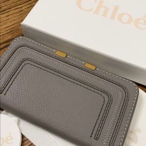 Marcie Zip-Around Leather Wallet - Cashmere Grey